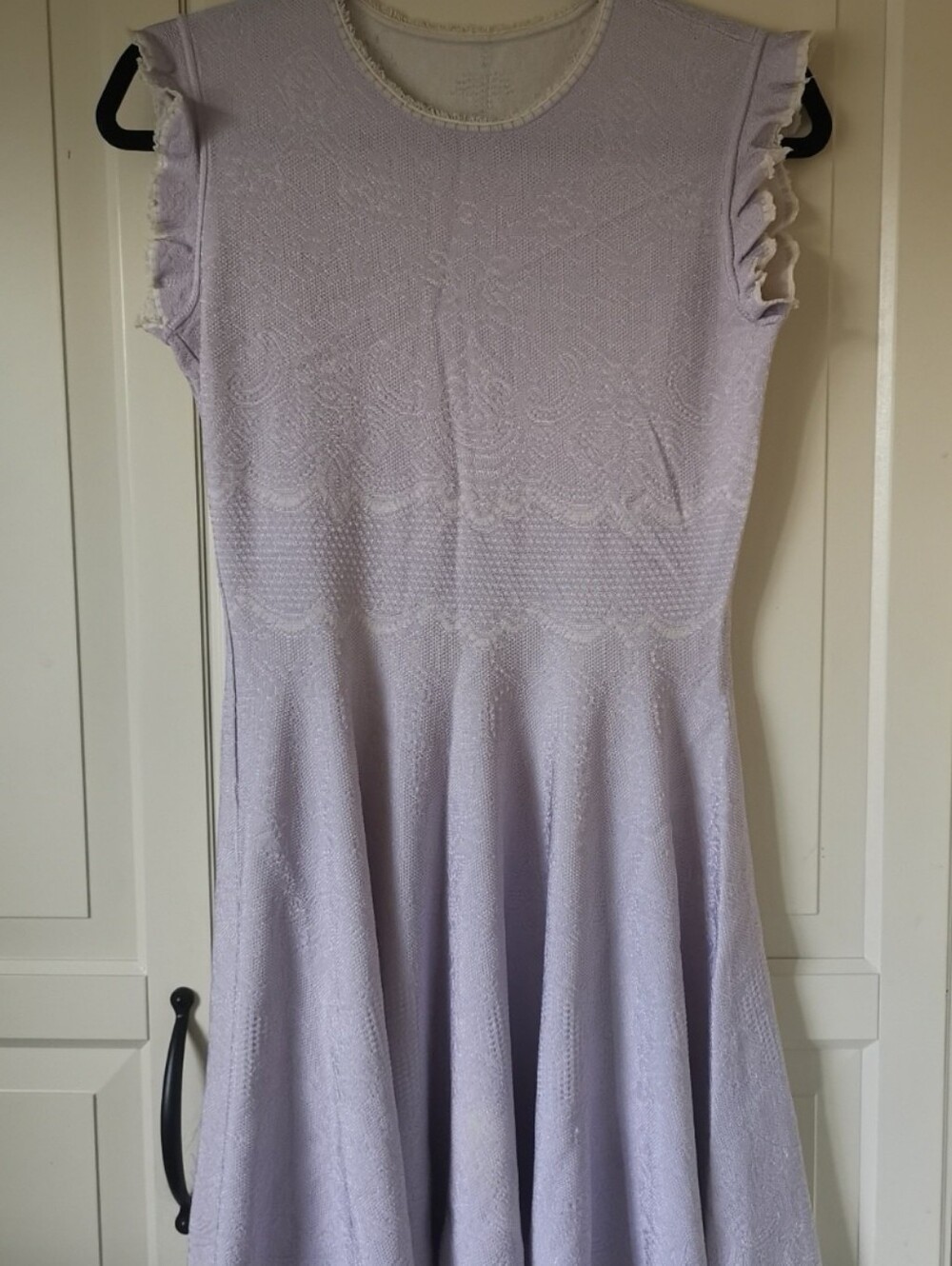 Alexander McQueen Lilac Silk Blend Lace Jacquard Knit Dress
